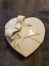 HAPPY 50TH ANNIVERSARY GENUINE PORCELAIN KEEPSAKE HEART SHAPED BOX - $40.00