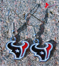 Houston Texans Dangle Earrings, Sports Earrings, Football Fan Earrings -... - $3.95