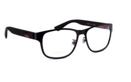 NEW GUCCI GG0013O 001 BLACK AUTHENTIC EYEGLASSES FRAME RX 55-16 W/CASE - $235.62
