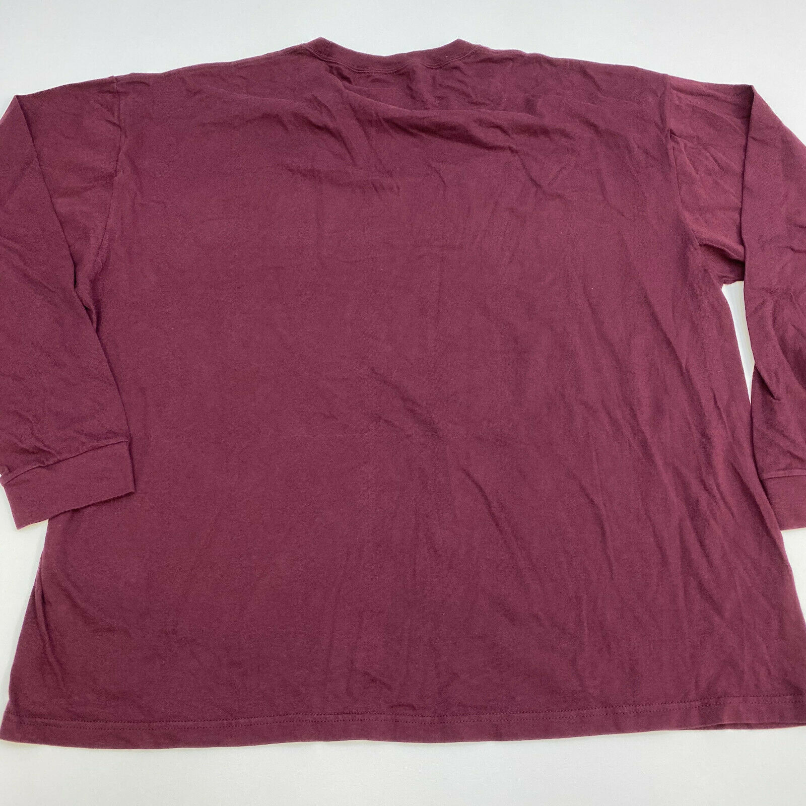 Stafford Long Sleeve Shirt Mens XXL Maroon Cotton Casual - T-Shirts