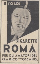 V3784 Sigaretto ROMA per amatori classico Toscano - 1936 pubblicità - Vi... - $4.36