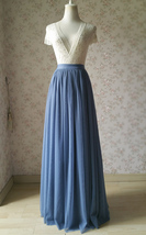DUSTY BLUE Midi Tulle Skirt Plus Size High Waisted Midi Bridesmaid Tulle Skirt image 7