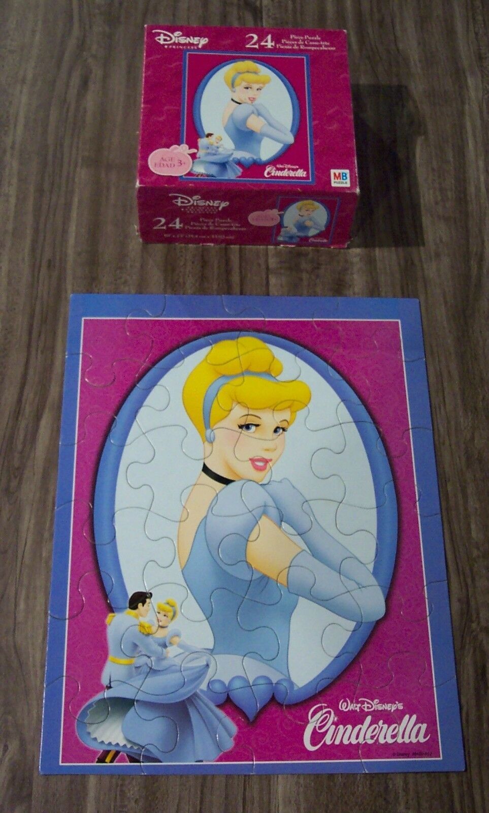 Milton Bradley Walt Disney Princess CINDERELLA JIGSAW PUZZLE 24 Pieces