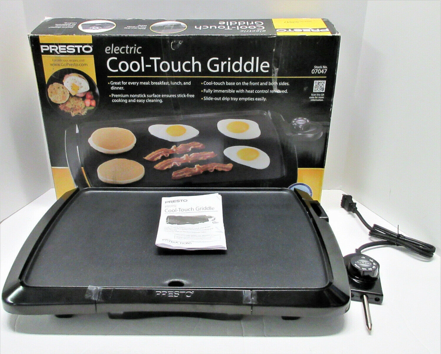 Presto Damaged 07047 Cool Touch NonStick 10.5 x 16" Electric Griddle