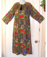 Vintage Kaftan - Caftan Dress,  Tropical Floral Animal Print - Winlar - ... - $40.00