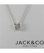 925 RHODIUM SILVER JACK&amp;CO NECKLACE WITH FOUR LEAF CLOVER PENDANT MADE I... - $41.30