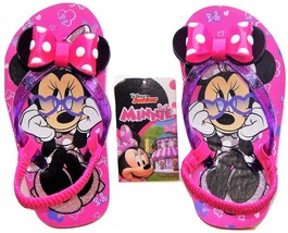 Minnie mouse disney beach sandals flip flops/w optional sun toddlers nwt - $9.47