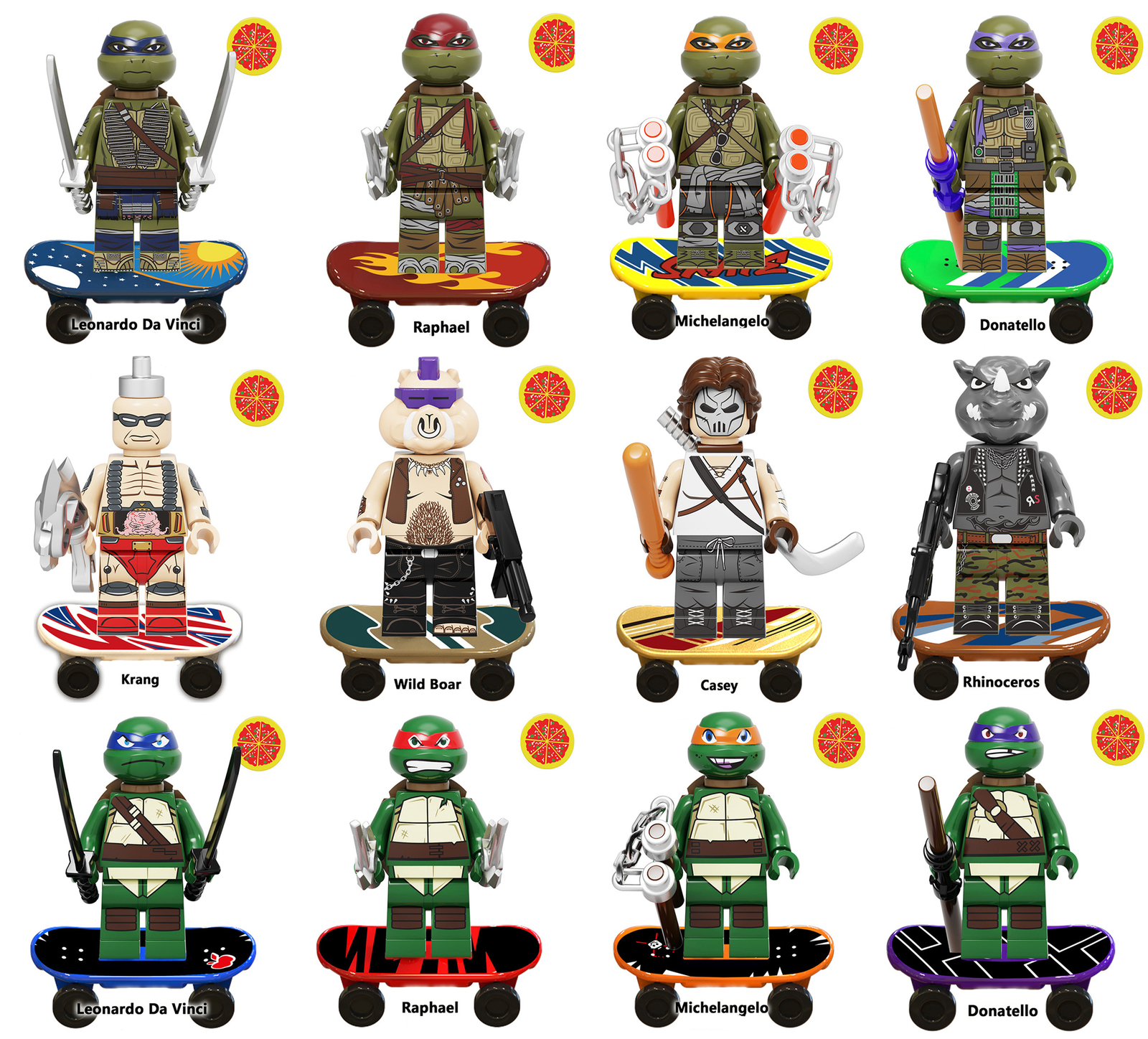 Teenage Mutant Ninja Turtles Cartoon 12 Collectible Minifigure Toy for Collector
