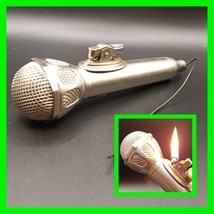 Unique Vintage Petrol Lighter Full Size Microphone ~ In Excellent Workin... - $145.49
