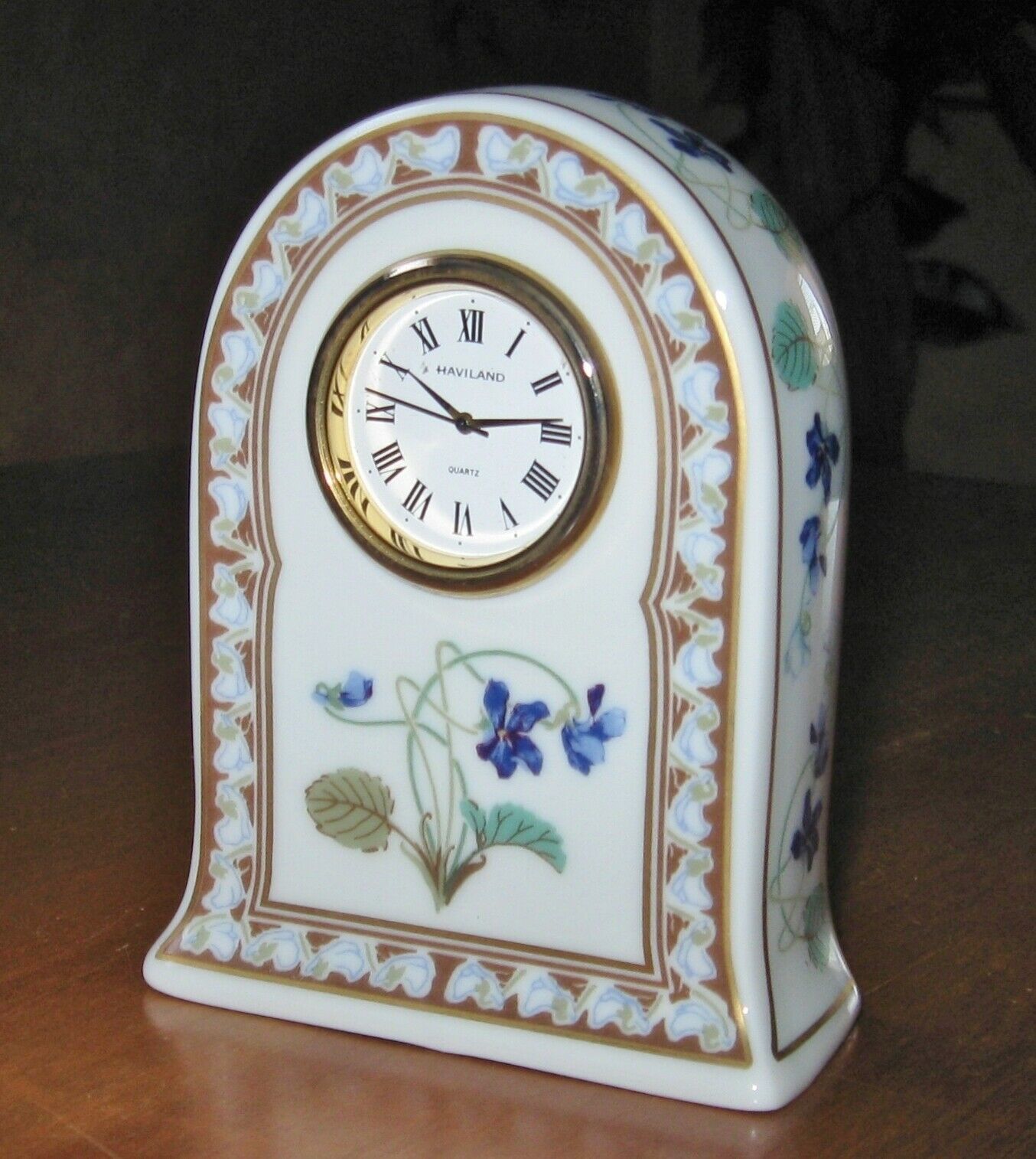 Vintage Haviland Limoges Porcelain Clock Imperatrice Eugenie Décor aux