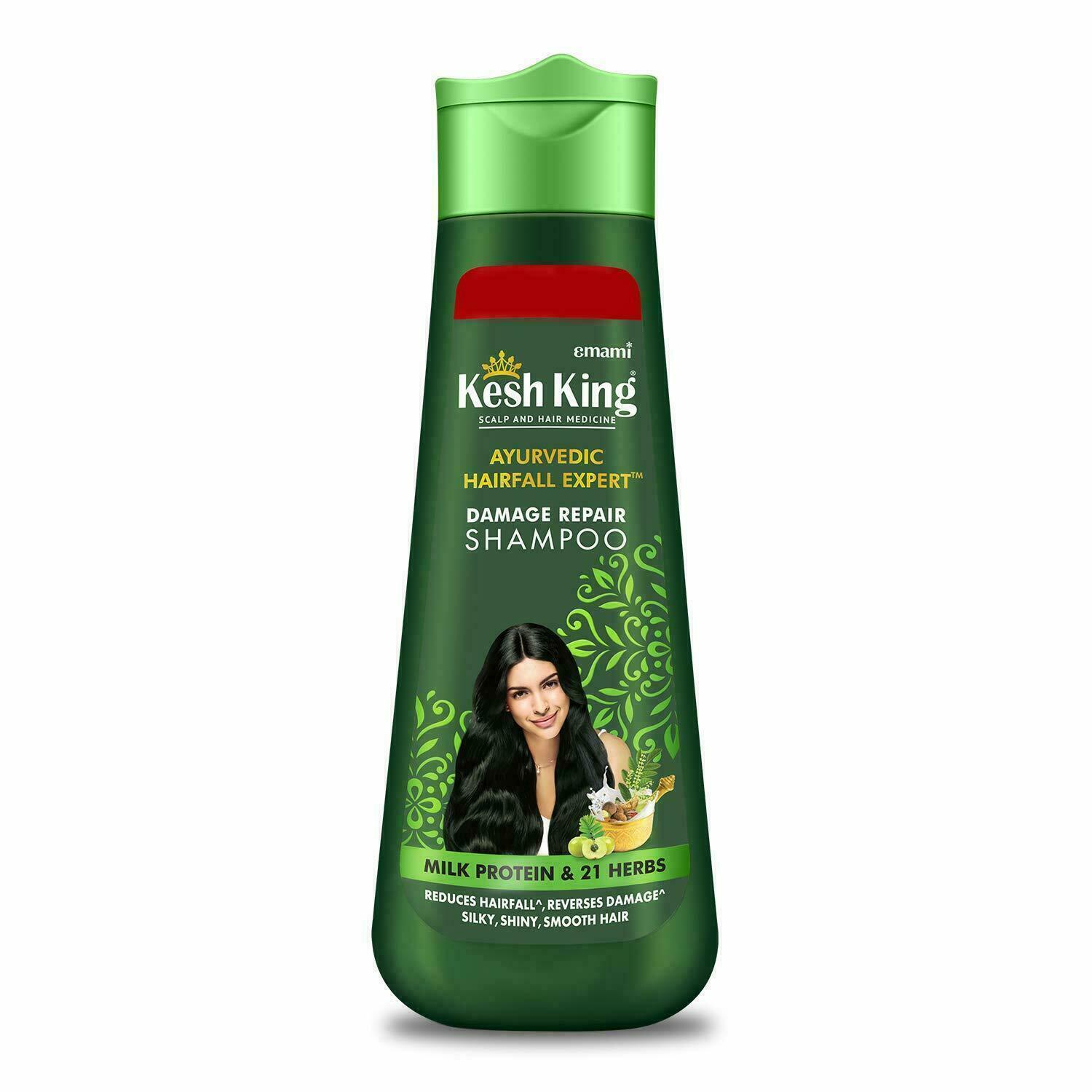 Emami Kesh King Damage Repair Shampoo with Milk Protein and 21 Ayurvedic Herbs,