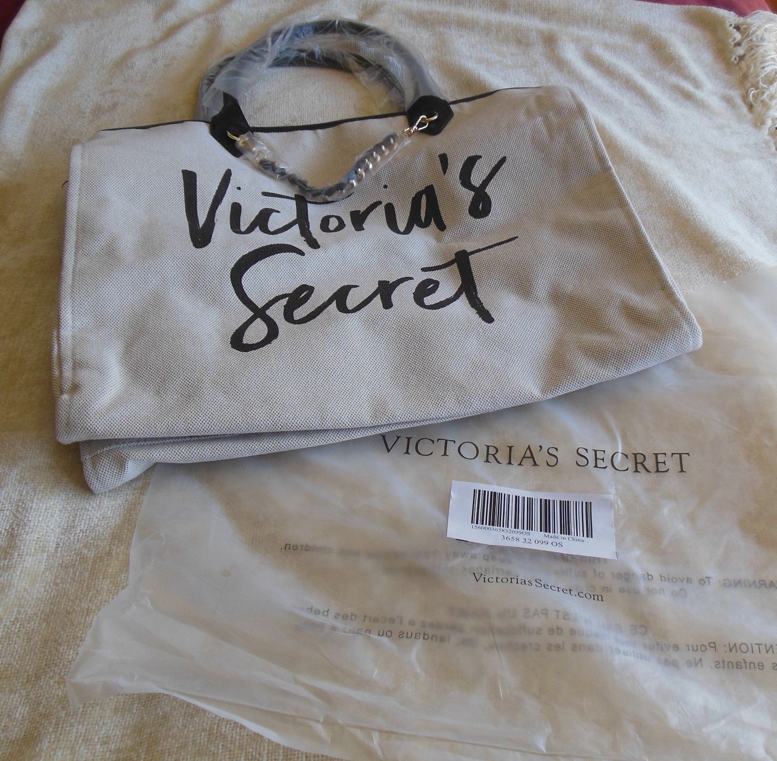 Primary image for NEW Victoria's Secret Canvas Chain Tote