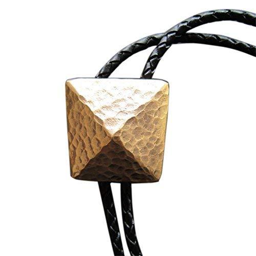 New Original Vintage Gold Plated Geometric Patterns Bolo Tie Wedding Leather Nec