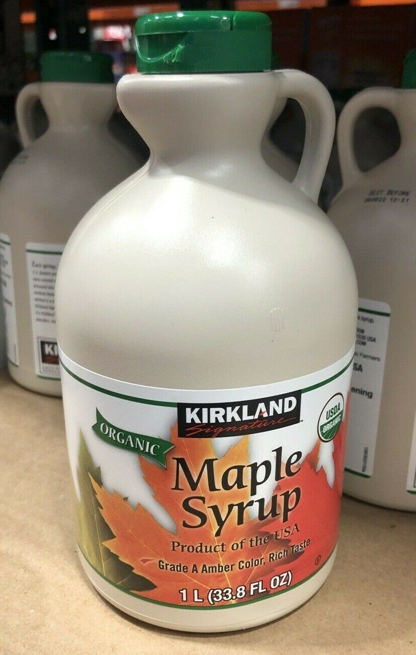 Kirkland Signature Organic Maple Syrup 100 Pure Grade A Amber Rich Taste 1L Syrups