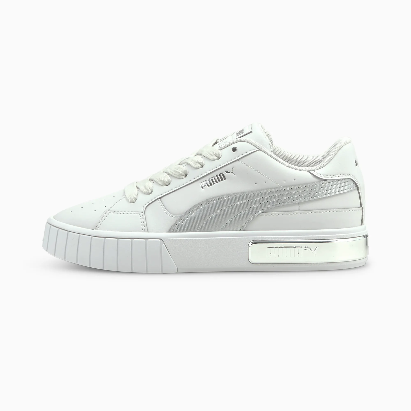Puma Womens California Star Metal Leather Low Shoes White