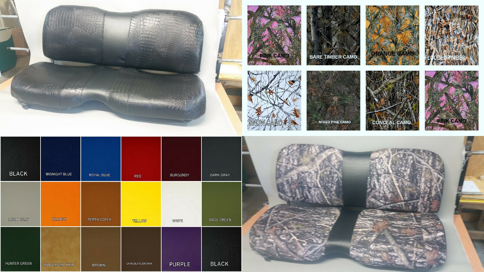 John Deere Gator Bench Seat Covers XUV 825i in YELLOW or 45+ Colors Seats