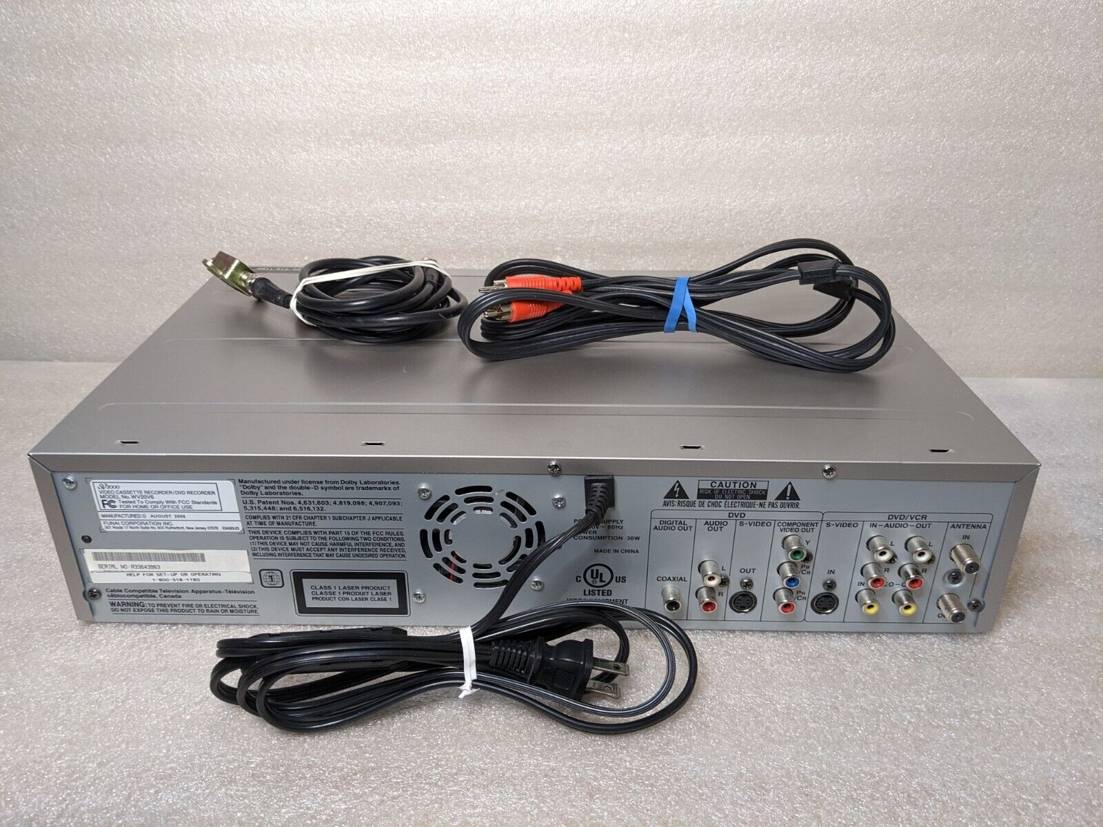 Funai SV2000 WV20V6 DVD/VCR Recorder 4 Head HiFi DVD/VHS Combo W