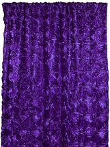 Satin Rosette 3D Pop up Flower Single Curtain Panel 54 Inch Wide Purple - $25.00+