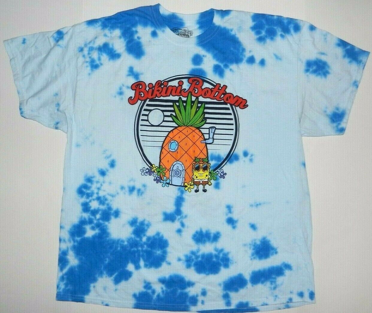 Spongebob Squarepants Nickelodeon Bikini Bottoms Mens Tie Dye Tee Shirt