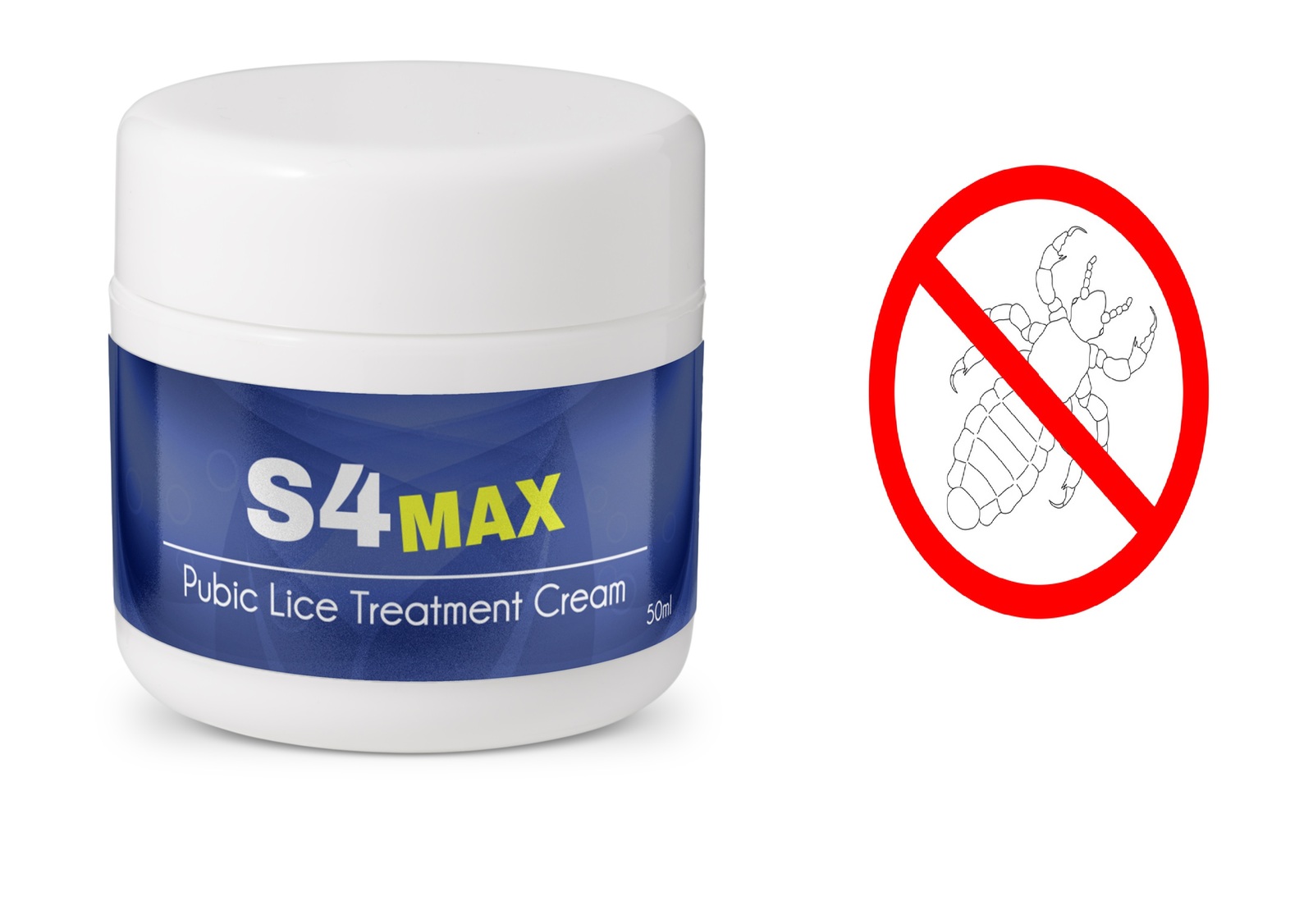 2 x S4 MAX Pubic Lice Treatment Cream Crabs Head Lice Scabes Mite 50ml