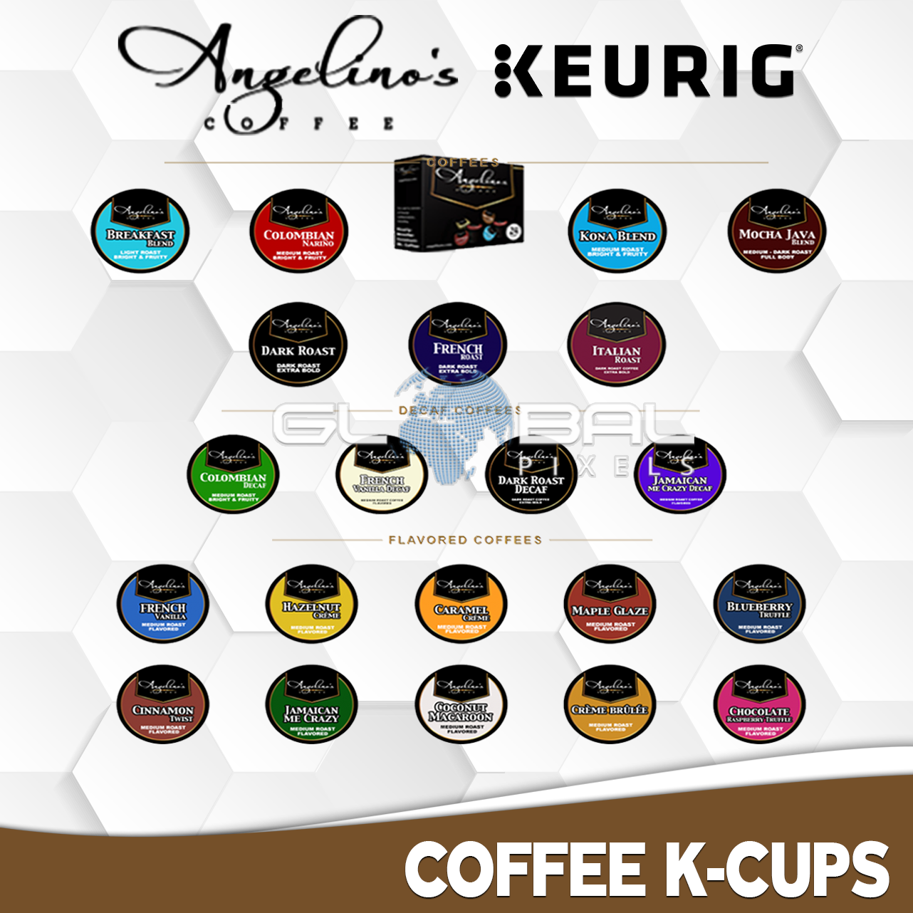 Angelino's Coffee 72 K-Cups Capsules For Keurig Machines (Choose your