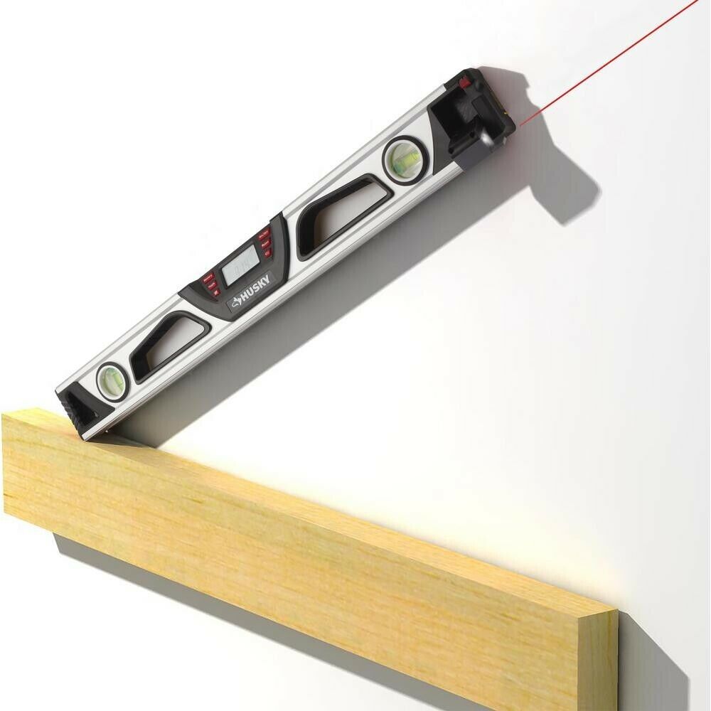 Husky Digital Laser Level Bar 24 in. LED Display AAA Battery Compatible