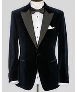 Mens Black Smoking Jacket Designer  Tuxedo Party Wear Blazer Coat - $99.99