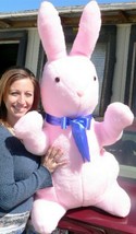 Giant Stuffed Bunny Rabbit 42 inches Pink Color stuffed Soft Made in the USA - $195.88
