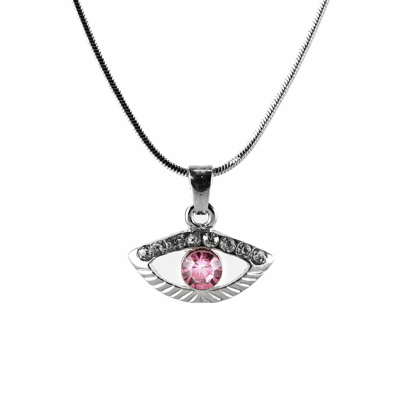 Pink Rose Evil Eye Amulet Necklace Charm success Protection Judaica Spiritual