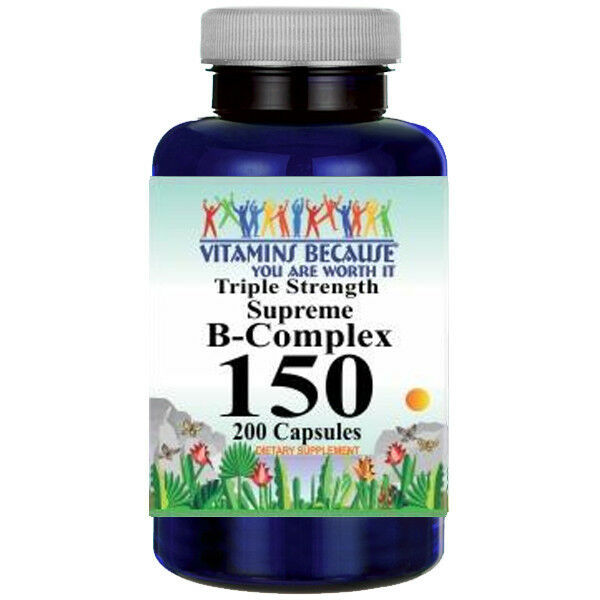 Vitamin B 150 Complex Supreme Triple Strength 200 Caps Inositol/Choline Vitamins & Lifestyle
