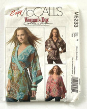 Easy McCall&#39;s Pattern M5233 Size 4-14 Woman&#39;s Day Top Tunic Blouse Wrap ... - $3.98