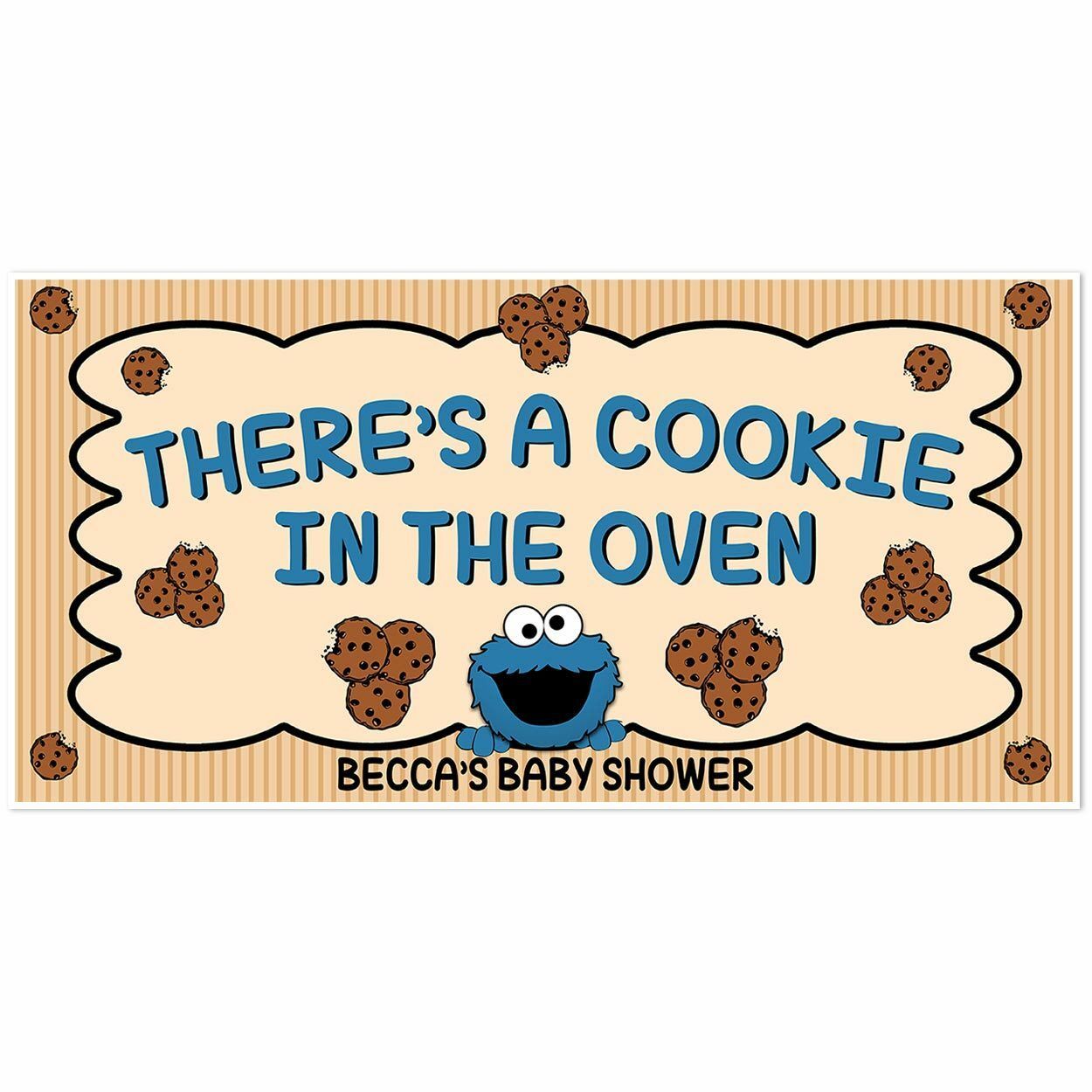 Cookie Monster Cookie In the Oven Baby Shower Banner Personalized ...