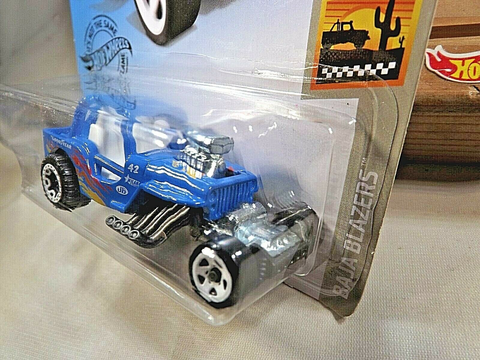 2020 Hot Wheels #139 Baja Blazers 6/10 '42 WILLYS MB JEEP Blue w/White ...