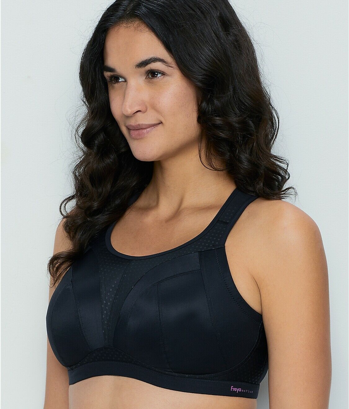 FREYA Jet Black Dynamic Wirefree HiImpact Sports Bra, US 28H, UK 28FF