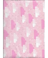 New Robert Kaufman Pink and White Clouds on Pink Flannel Fabric bt Quart... - $2.97