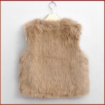 Beige Fox Hair Faux Fur Vest - Fun fashion furs worn w/ everything! image 3