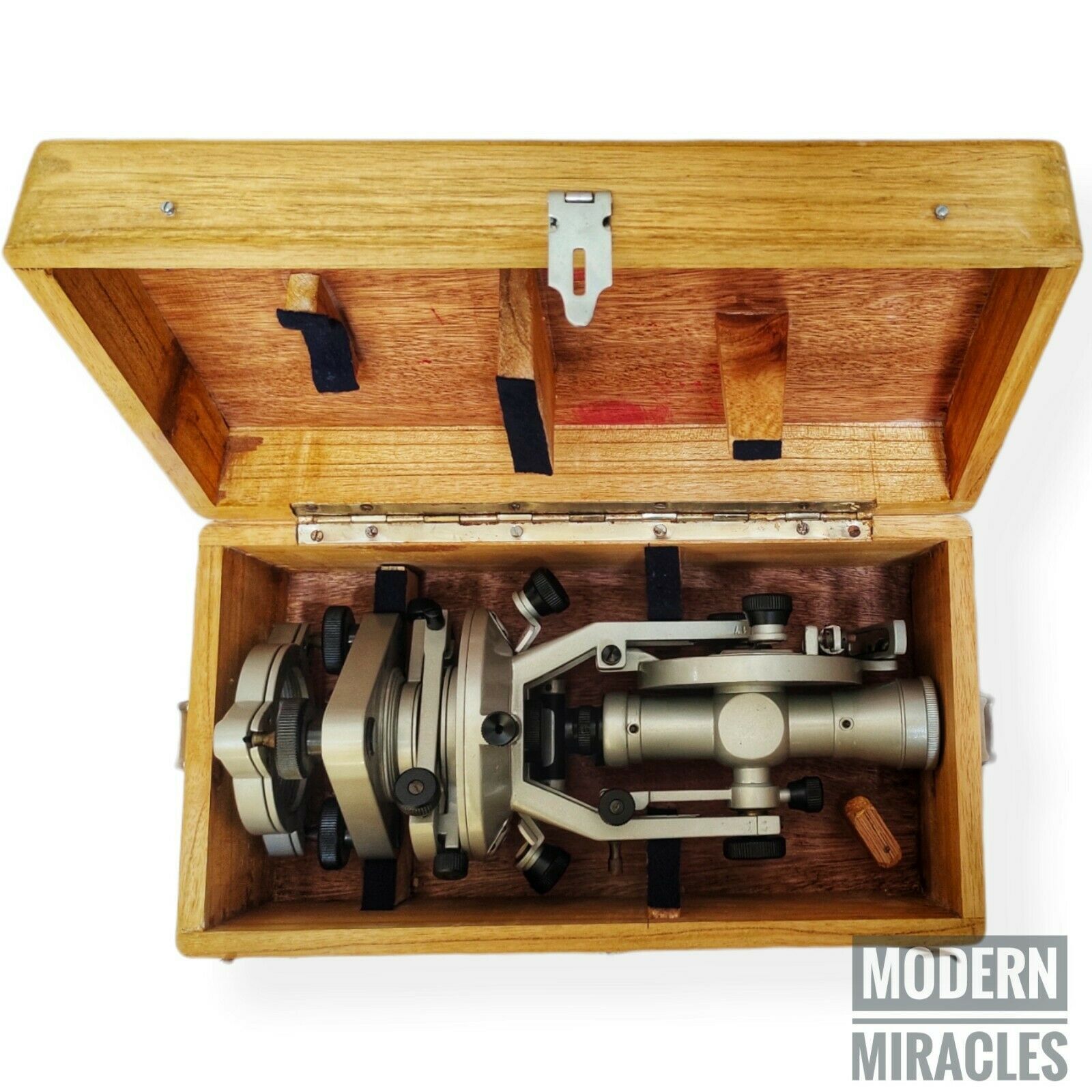 Details about    20 Seconds Brass Theodolite With Wood Box Transit Alidade Surveying Instrument 