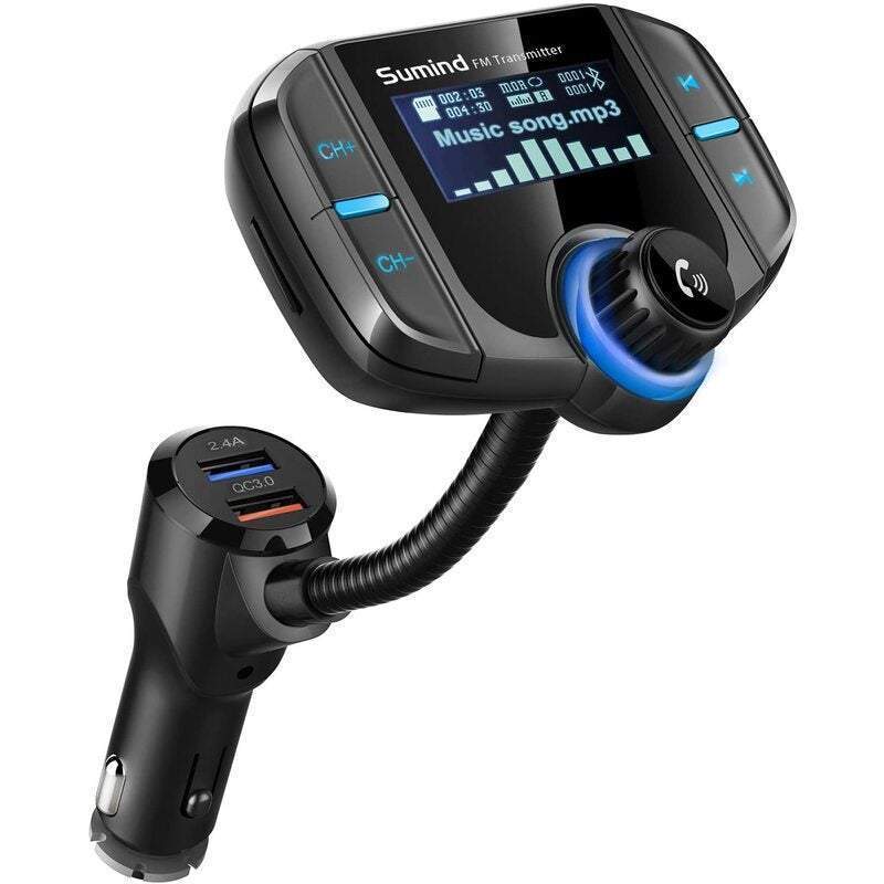 Black NAXA Electronics NA-3033 Wireless FM Transmitter with Built-in MP3 Player 