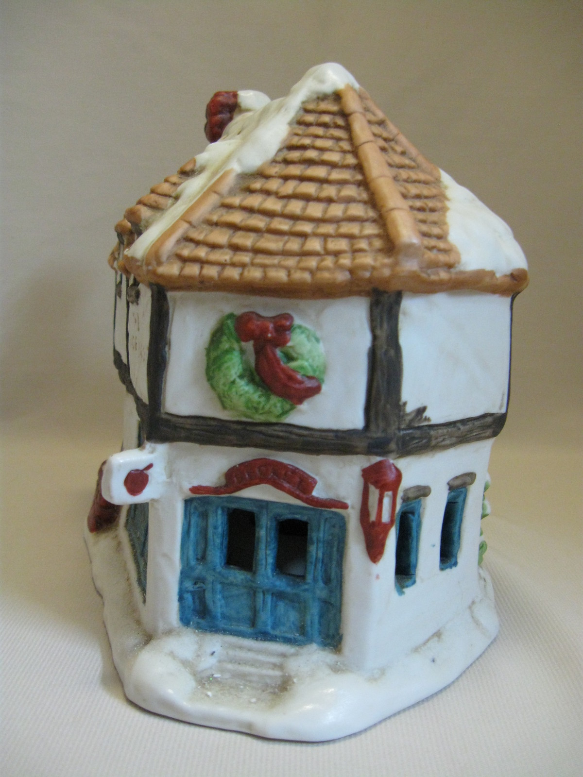 Bisque Porcelain The Village Market Building Christmas Village Villages, Houses
