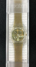 Swatch Watch Glitter - Gold Dial Plastic Strap Battery Original Case 1996 GK216 - $59.39