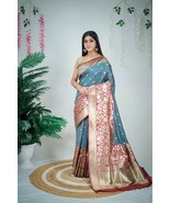 Indian Banarasi Handloom Weaving Silk Saree Ethnic Women Wedding, Marria... - $66.99