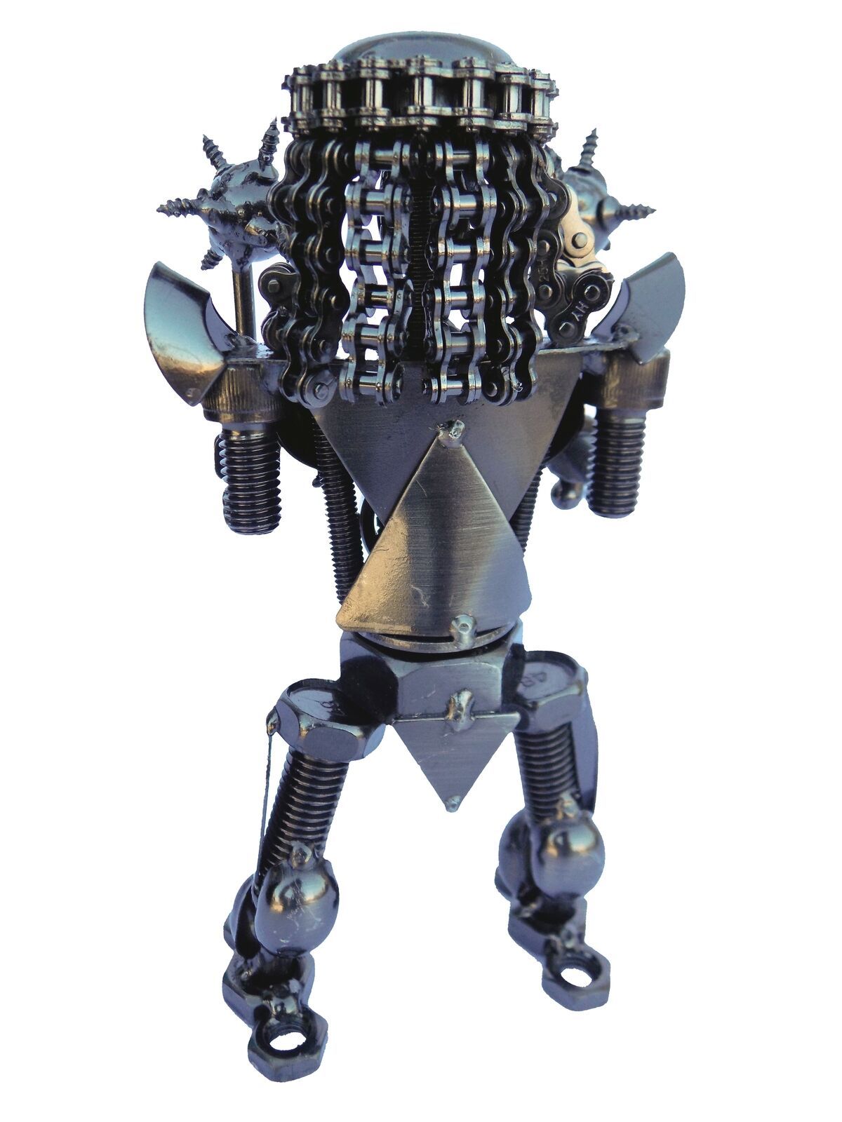 Alien Predator Figure 7" Scrap Welded Metal Designed of Screw,Bolt,Nut