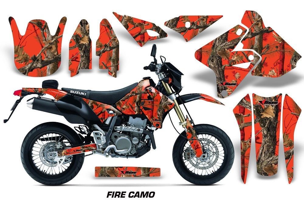 Dirt Bike Graphics Kit MX Decal Wrap For Suzuki DRZ400SM 20002018 FIRE