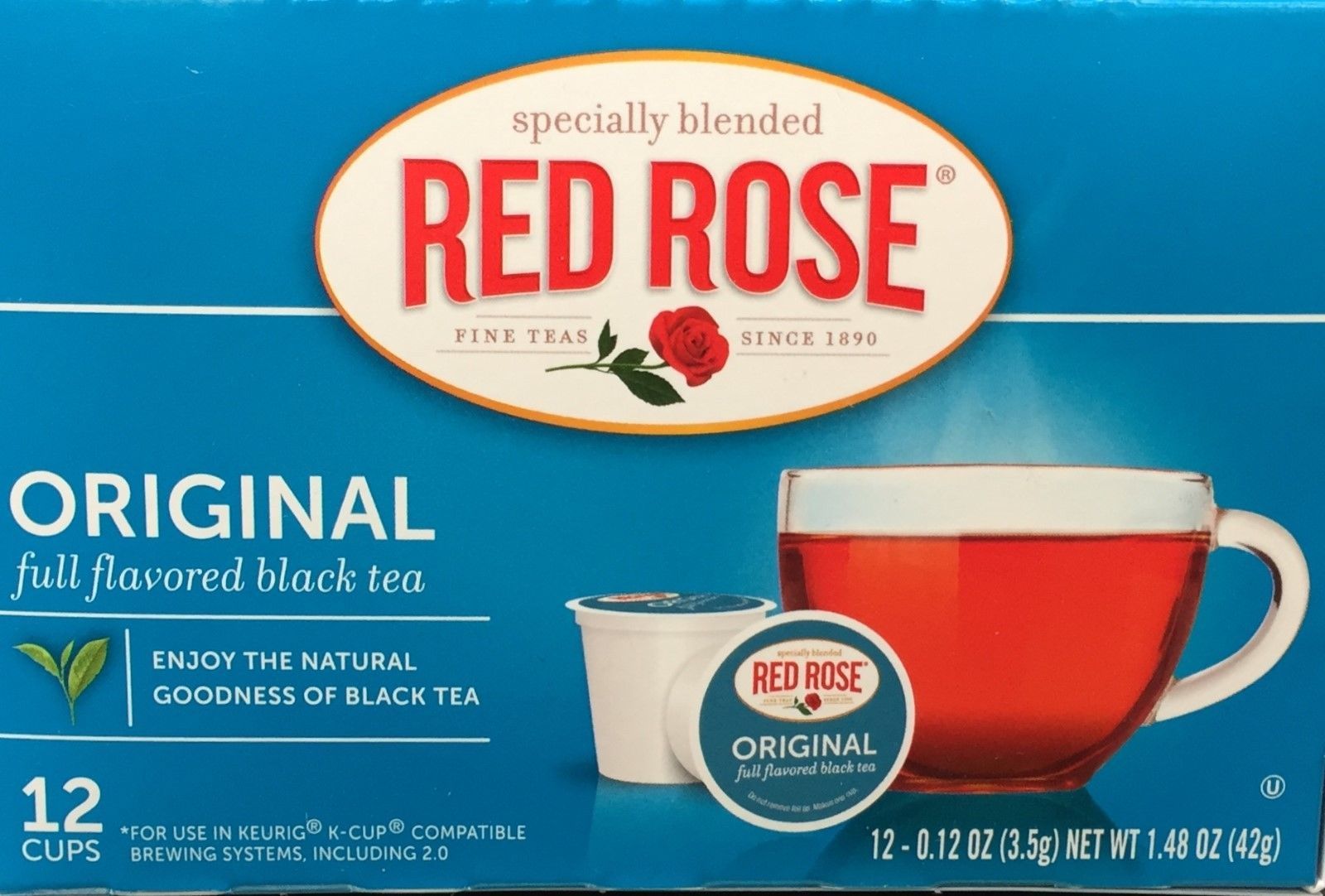 Red Rose Original Full Flavored Black Tea K Cup Cups Keurig 12 ct Tea