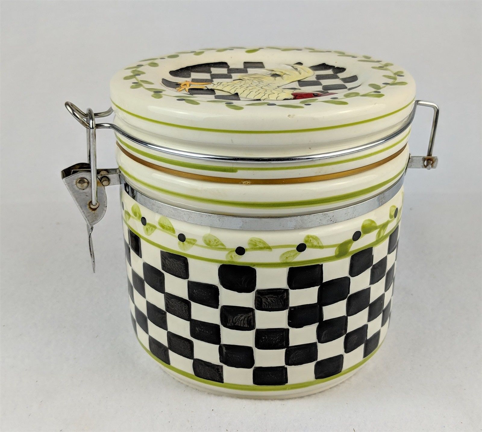 Home Essentials Checkerboard Rooster Collection 5" Tall Canister With