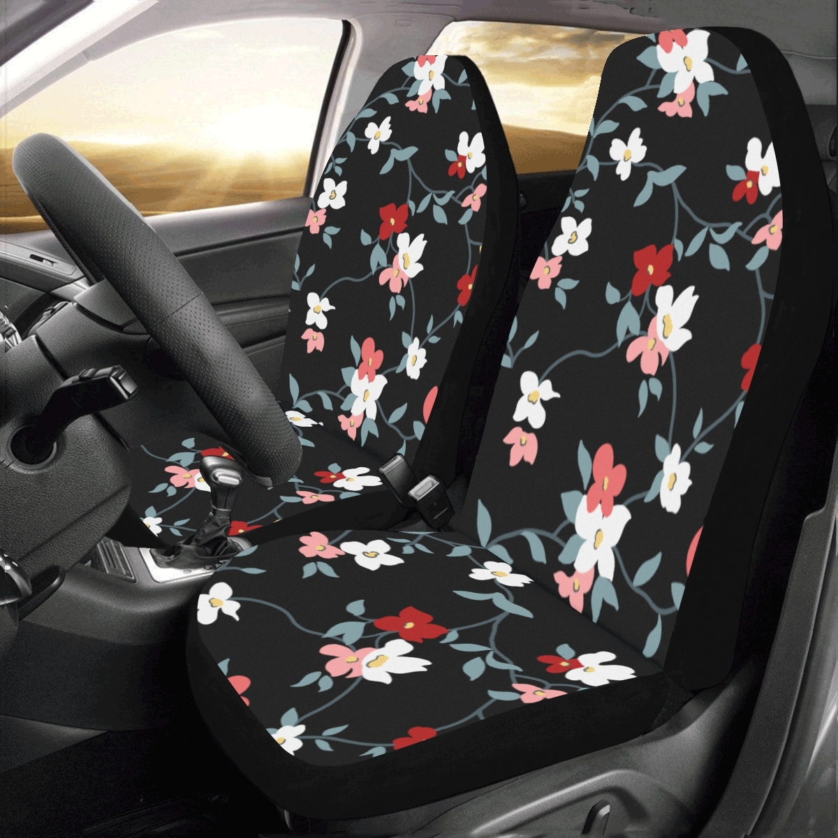 Tiny Cute And Funny Floral Universal Fit Auto Drive Car Seat Covers