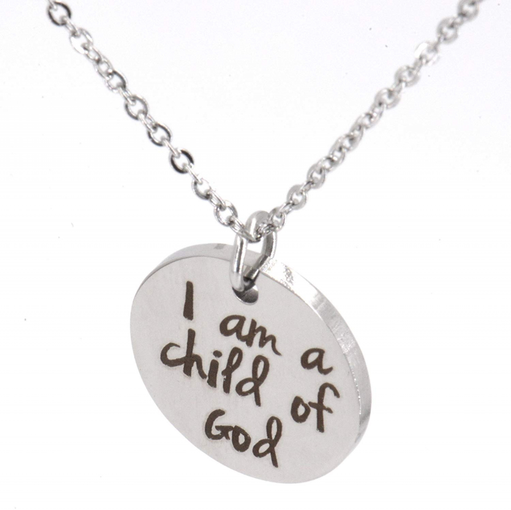 Christian Charm Necklace 'I Am a Child of God' for Young Girls and