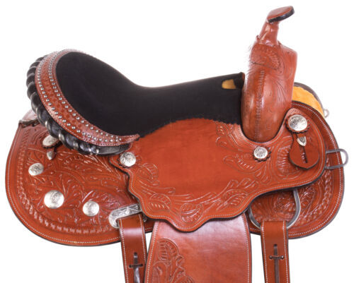Used Pleasure Trail Riding Saddle Gaited Black Western Horse Tack 16“ 17“ 18”
