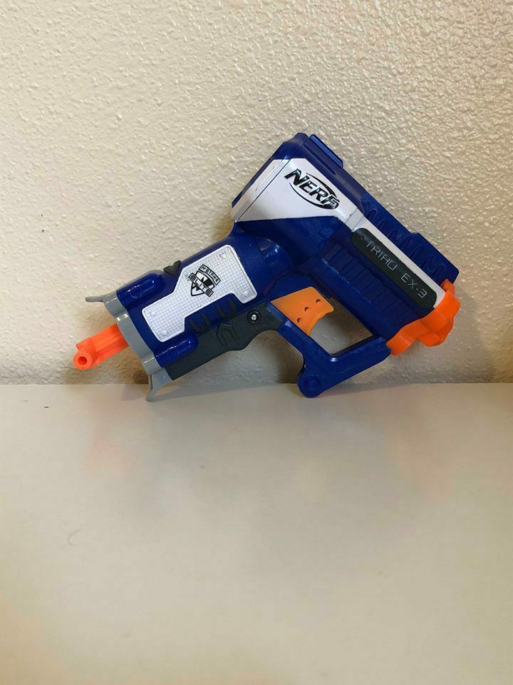 Toy Gun Dart Nerf N-Strike Elite Triad EX-3 Blue Hasbro 2012 - Dart ...