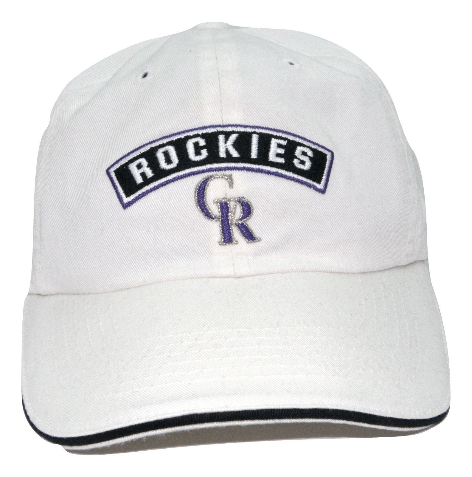 Colorado Rockies American Needle Mikey MLB Adjustable White Baseball Cap Dad Hat - Baseball-MLB